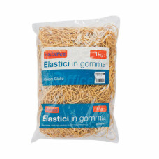 ELASTICI IN GOMMA GIALLO DIAM.25MM.- SACCHETTO 1KG.