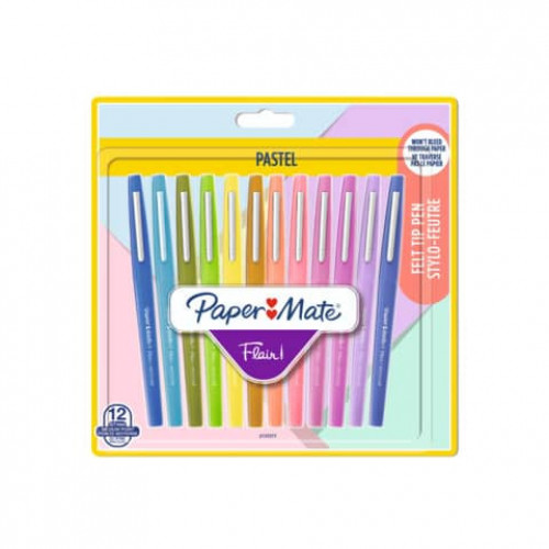 PAPERMATE Blister de 12 feutres Flair Bold assortis